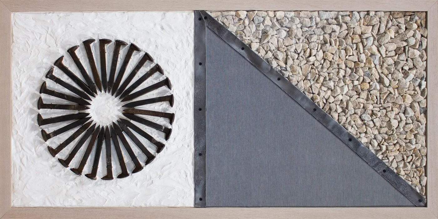 Familiar objects and local history are incorporated into tactile art for memory care in senior living to encourage memory recognition and touch-based interaction.